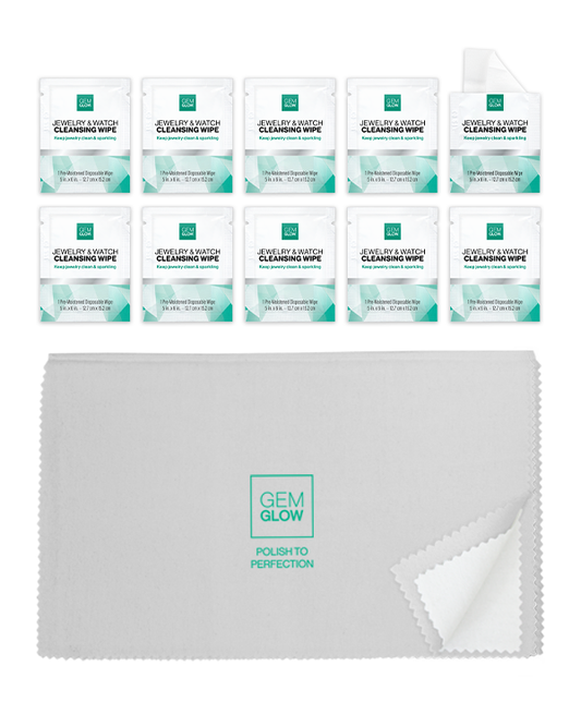 Watch Cleaning Kit including Jewelry & Watch Cleansing Wipes, and Gold & Silver Polishing Cloth