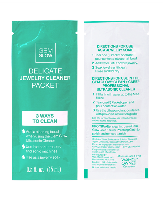 Front & back of Jewelry Cleaner Packet